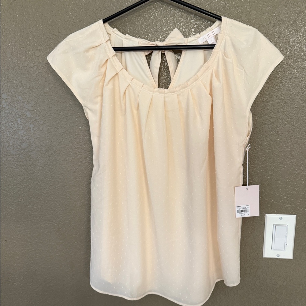 NWT LC Lauren Conrad Ivory Textured Blouse